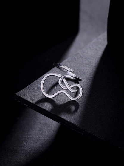 Rhodium Plated Nature's Fold Lumina 925 Sterling Silver Ring For Women