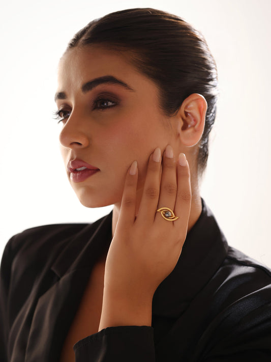 24K Gold Plated Evil Eye Lumina Collection Ring