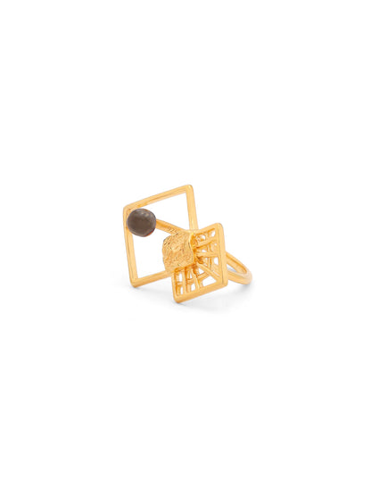 24K Gold Plated Geometric Lumina Collection Ring