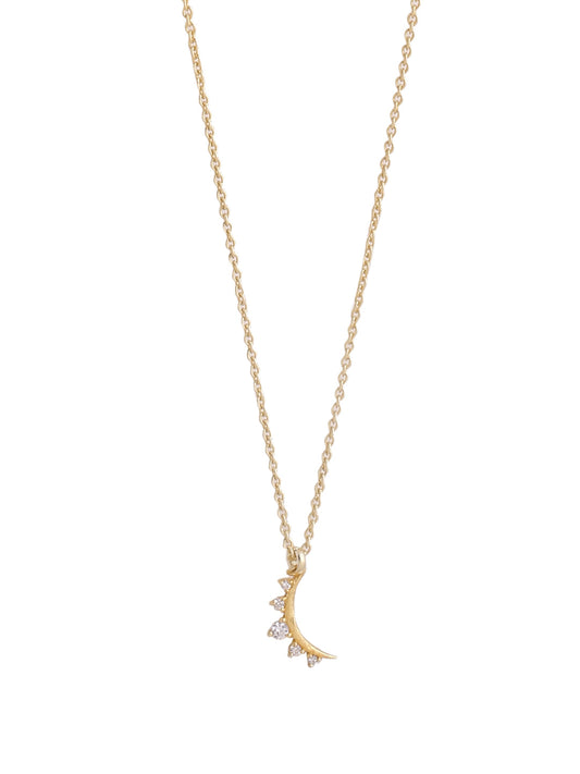 24K Gold Plating Crescent Moon Good Luck Charm 925 Sterling Silver Pendant For Women