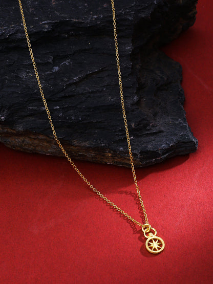 24K Gold Plating Northern Star Good Luck Charm 925 Sterling Silver Pendant For Women