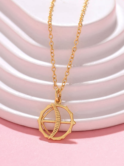 Gold Plated Silver Chain with Bow and Arrow Good Luck Charm 925 Sterling Silver Pendant For Women