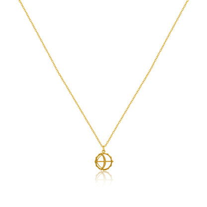 Gold Plated Silver Chain with Bow and Arrow Good Luck Charm 925 Sterling Silver Pendant For Women