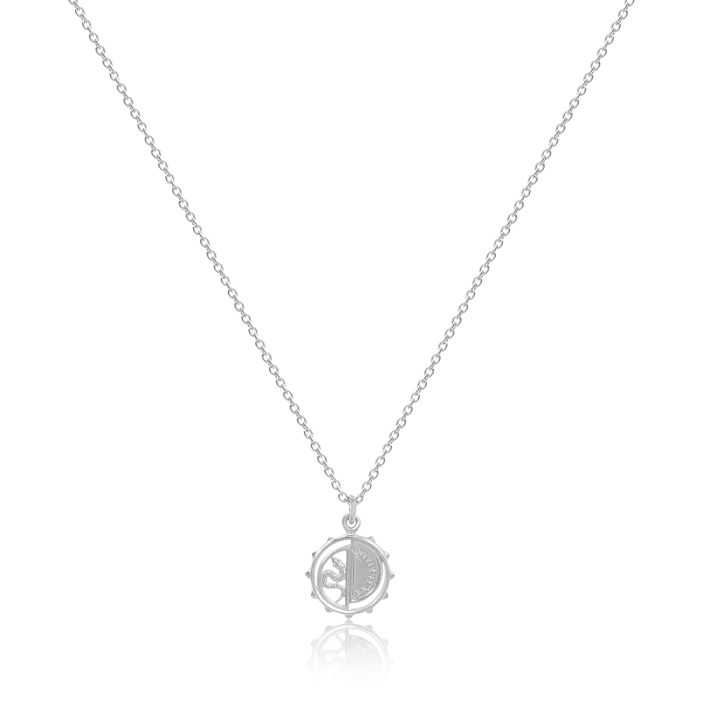 Real Rhodium Plating Snake Medallion Good Luck Charm 925 Sterling Silver Pendant For Women