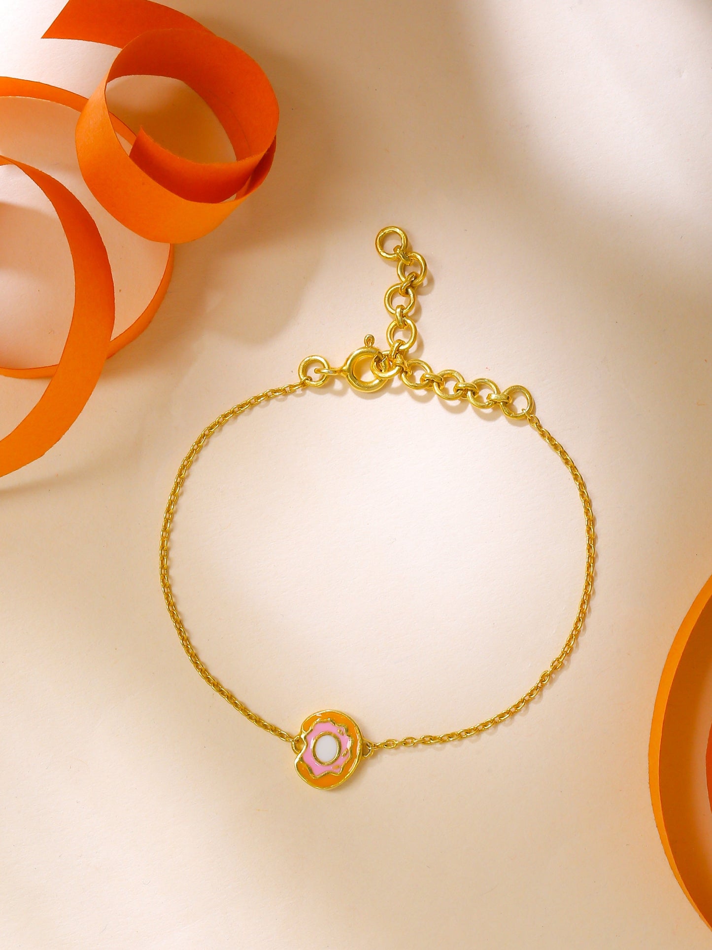 Doughnut 925 Sterling Silver Bracelet For Kids