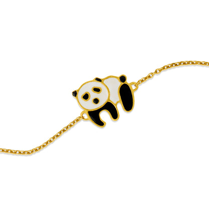Panda 24K Gold Plated 925 Sterling Silver Bracelet For Kids