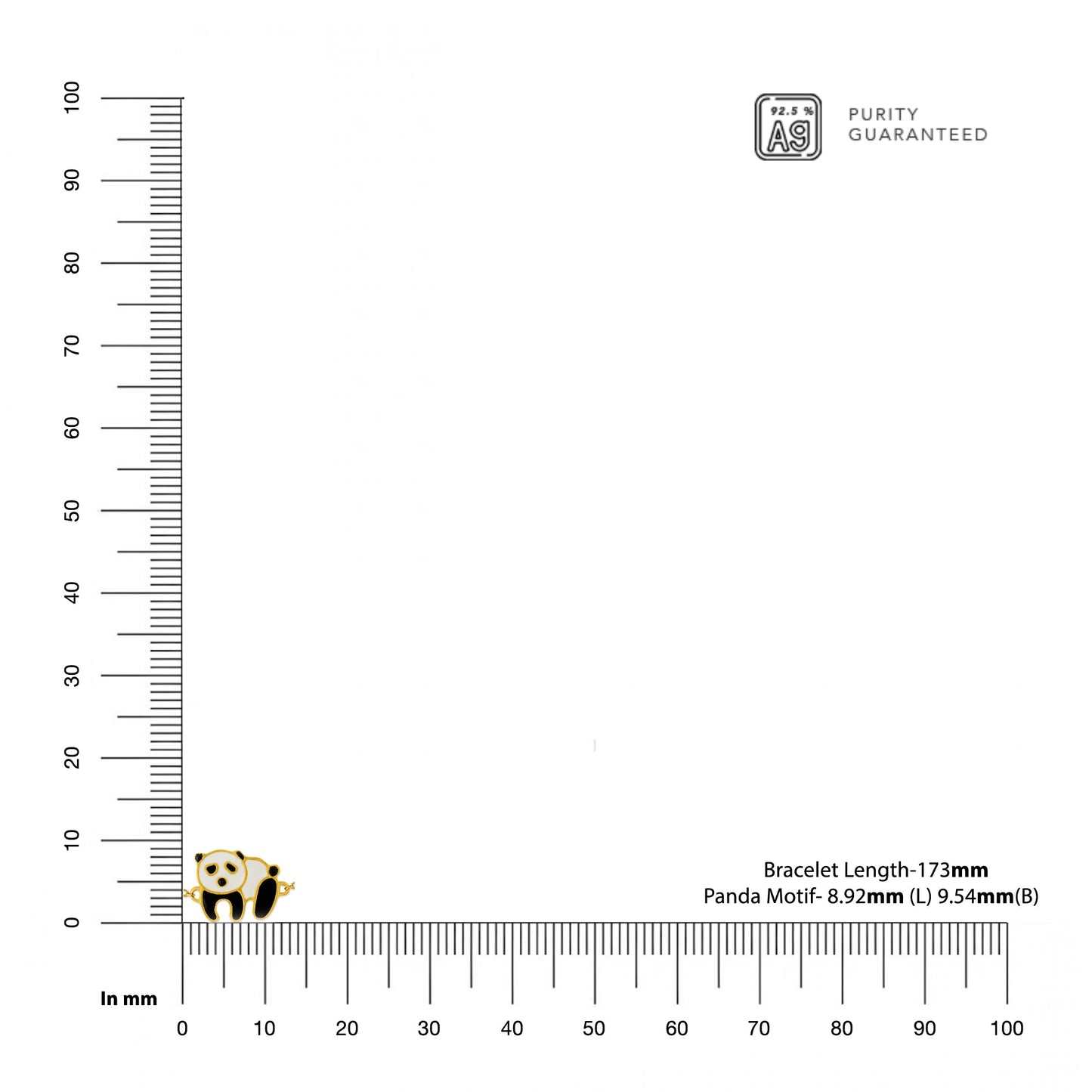 Panda 24K Gold Plated 925 Sterling Silver Bracelet For Kids