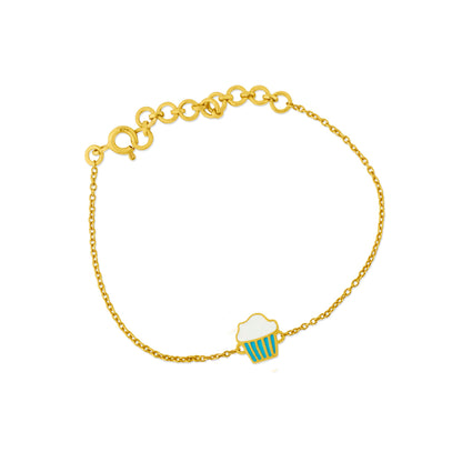 Cupcake 925 Sterling Silver Bracelet For Kids