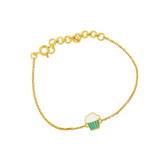 Cupcake 925 Sterling Silver Bracelet For Kids