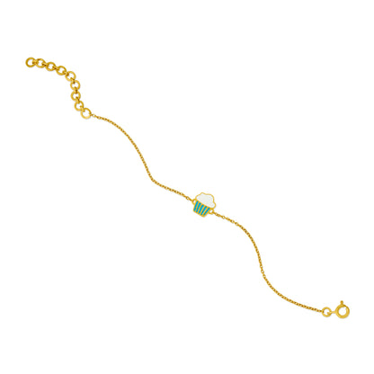 Cupcake 925 Sterling Silver Bracelet For Kids