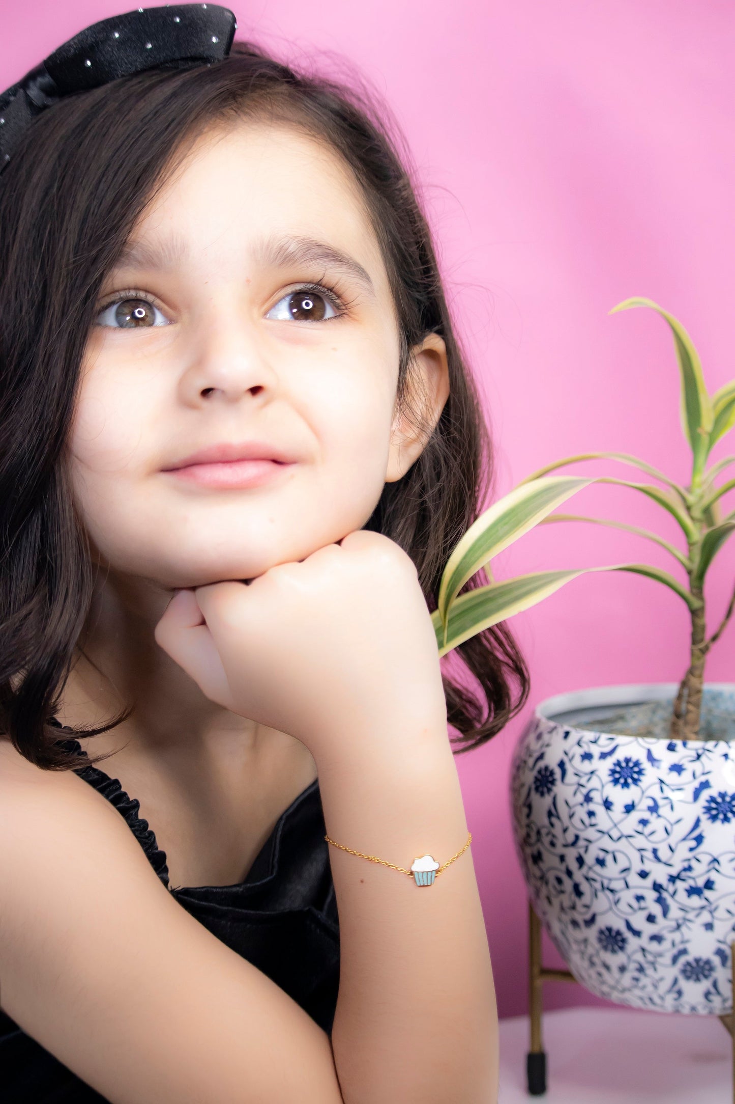 Cupcake 925 Sterling Silver Bracelet For Kids