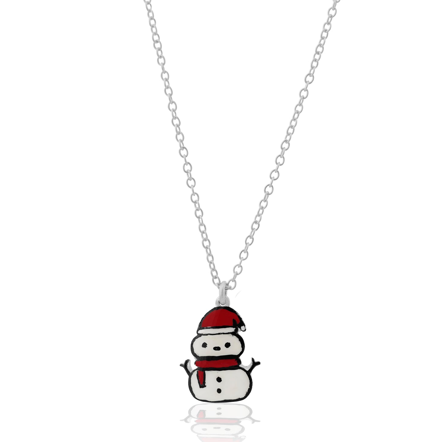 Snowman 925 Sterling Silver Pendant For Kids