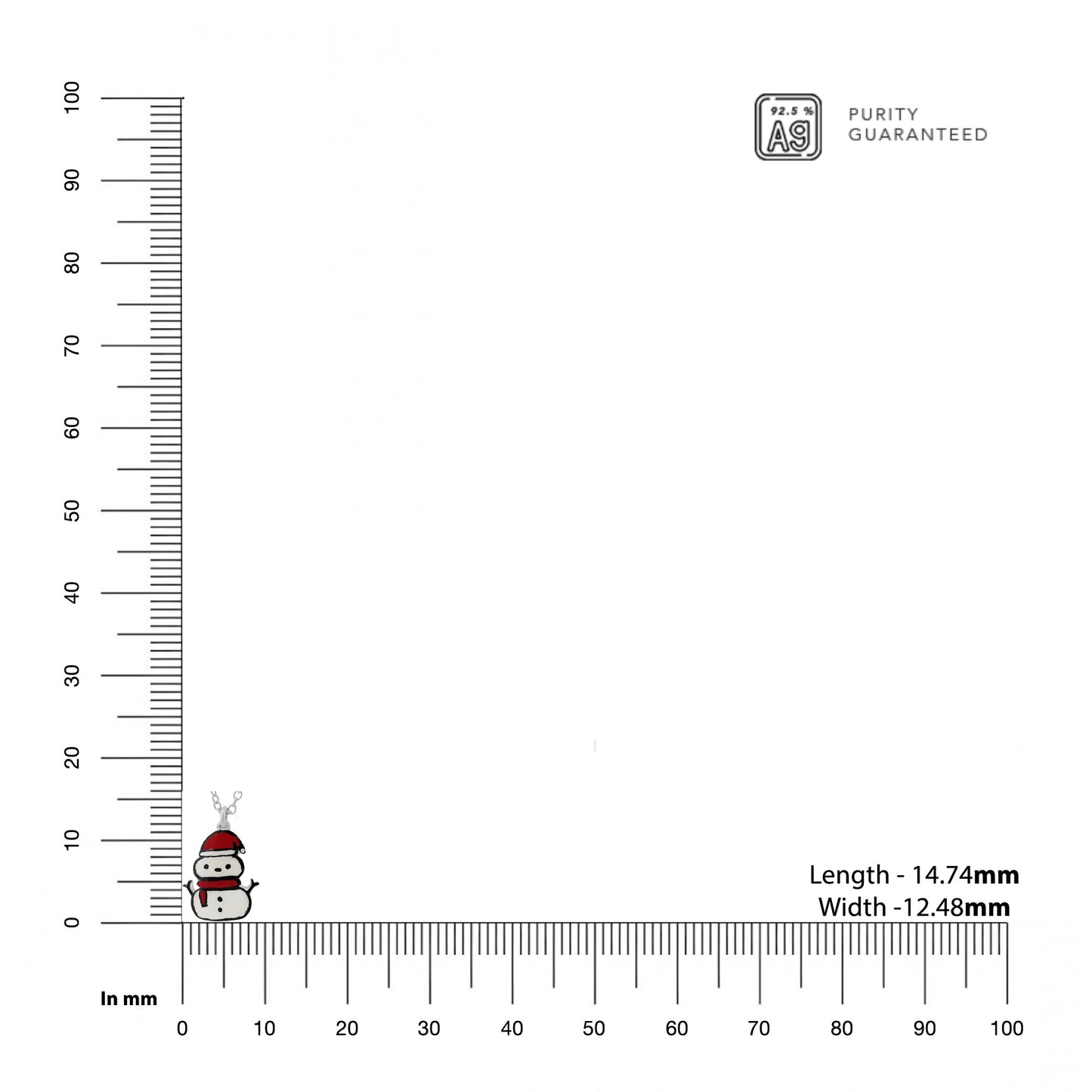 Snowman 925 Sterling Silver Pendant For Kids