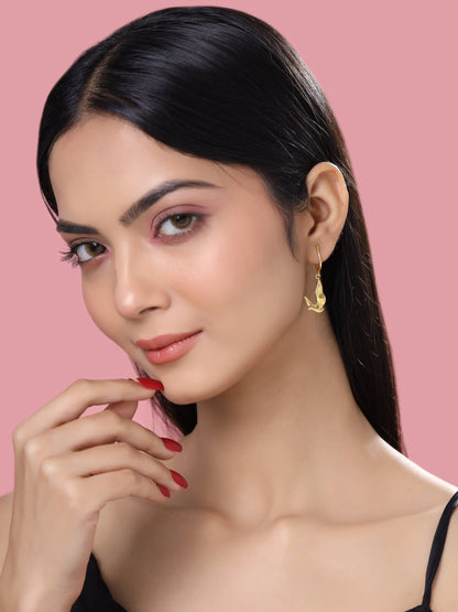 24K Golden Dove 925 Sterling Silver Earrings Danglers For Women