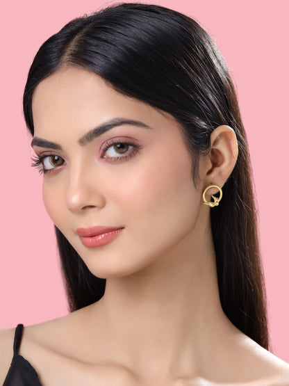 24K Gold-Plated Circle of Freedom 925 Sterling Silver Earrings For Women