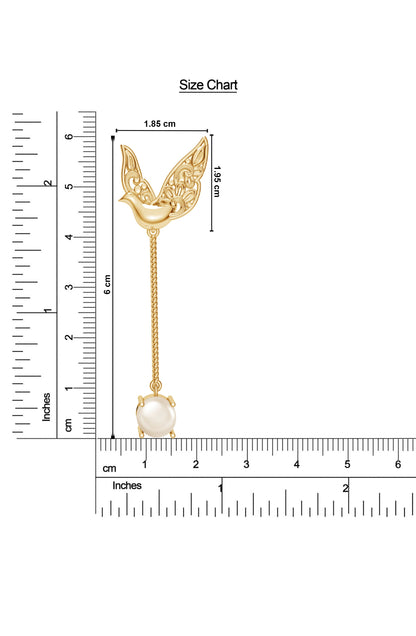 925 Silver Feathered Dove Pearl Earrings