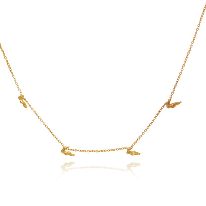24K Gold-Plated Delicate Dove 925 Sterling Silver Necklace For Women