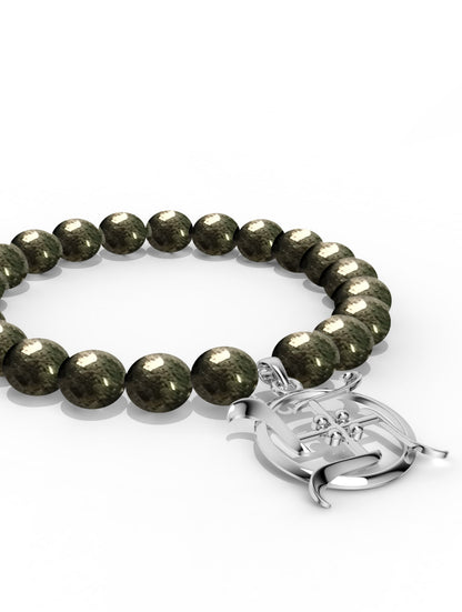 Sterling Silver Divine Swastika  Bracelet For Men