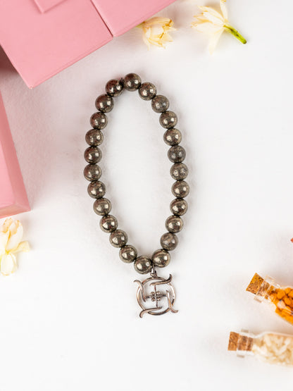 Sterling Silver Divine Swastika  Bracelet For Men