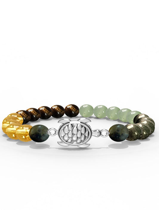 Sterling Silver Lucky Tortoise Money Magnet Bracelet For Men