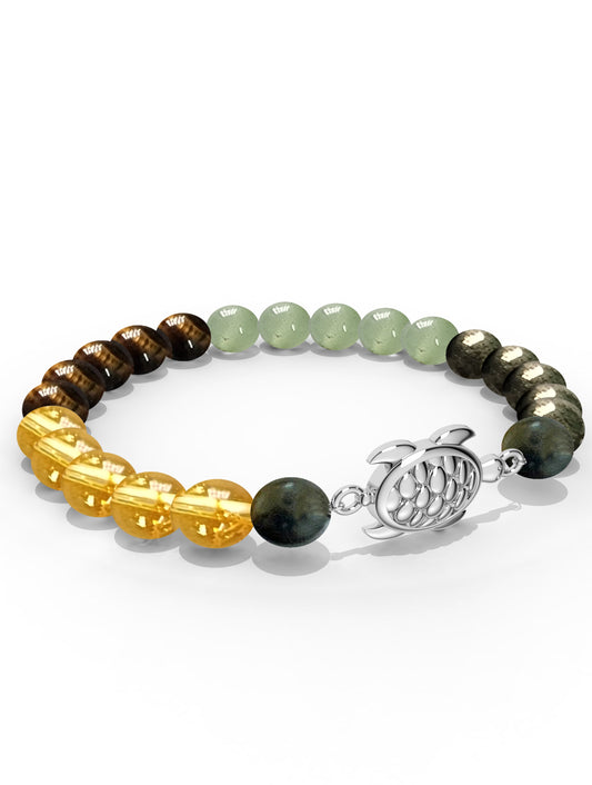 Sterling Silver Lucky Tortoise Money Magnet Bracelet For Men