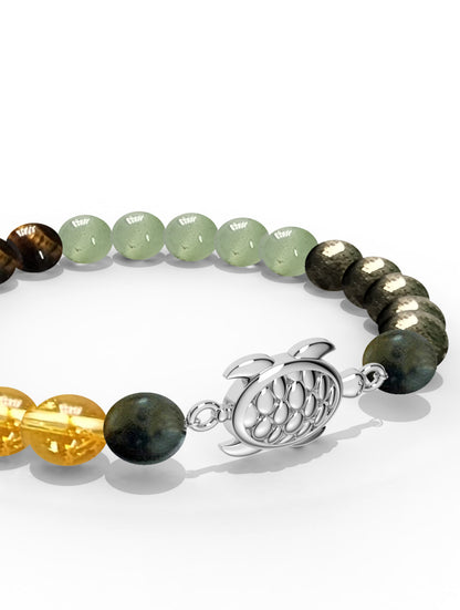 Sterling Silver Lucky Tortoise Money Magnet Bracelet For Men