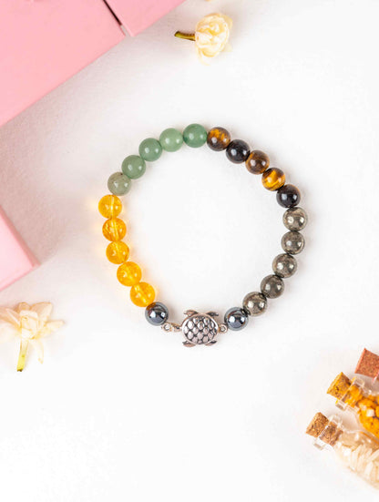 Sterling Silver Lucky Tortoise Money Magnet Bracelet For Men