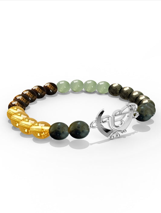 Sterling Silver Ik Omkar Money Magnet Bracelet For Men