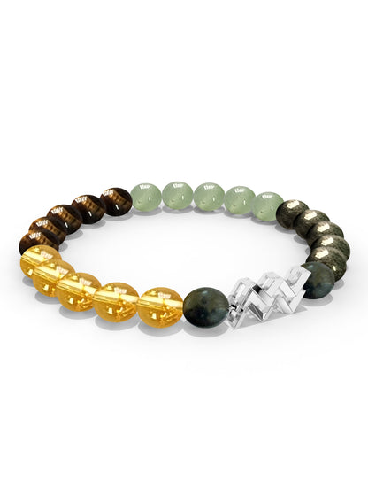 Sterling Silver Aquarius Money Magnet Bracelet For Men