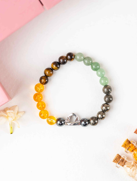 Sterling Silver Libra Money Magnet Bracelet For Men