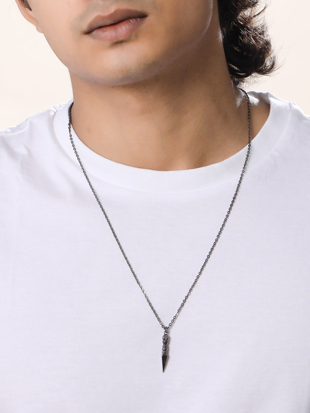 Arrowhead 925 Sterling Silver Black Rhodium Plating Pendant For Men