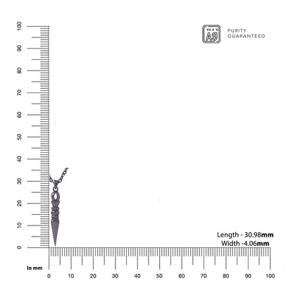 Arrowhead 925 Sterling Silver Black Rhodium Plating Pendant For Men