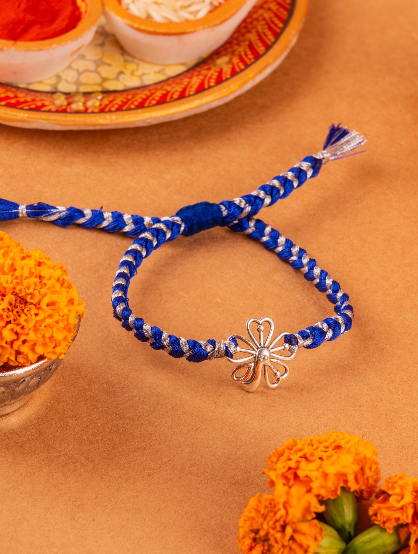 Silver Peacock Rakhi