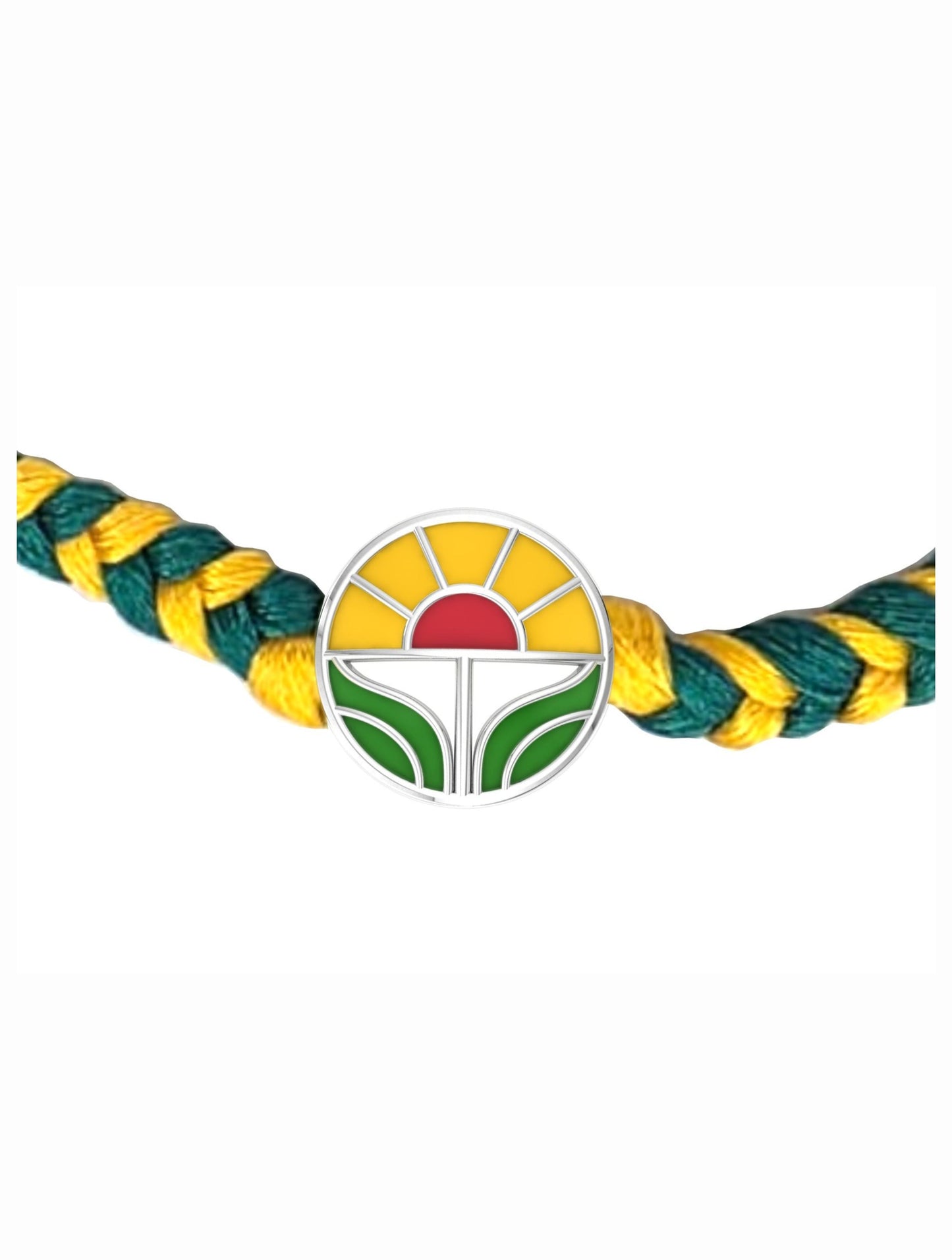 Silver Sunrise Motif Rakhi