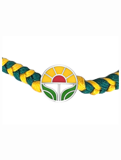 Silver Sunrise Motif Rakhi