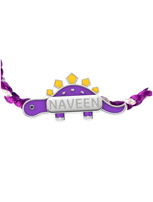 Silver Little Dinosaur Customisable Rakhi