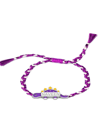 Silver Little Dinosaur Customisable Rakhi