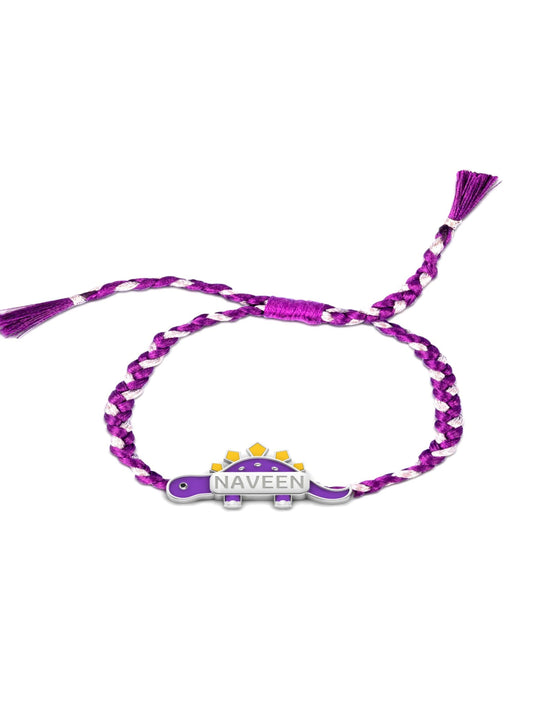 Silver Little Dinosaur Customisable Rakhi