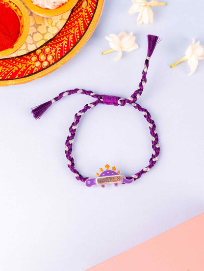 Silver Little Dinosaur Customisable Rakhi
