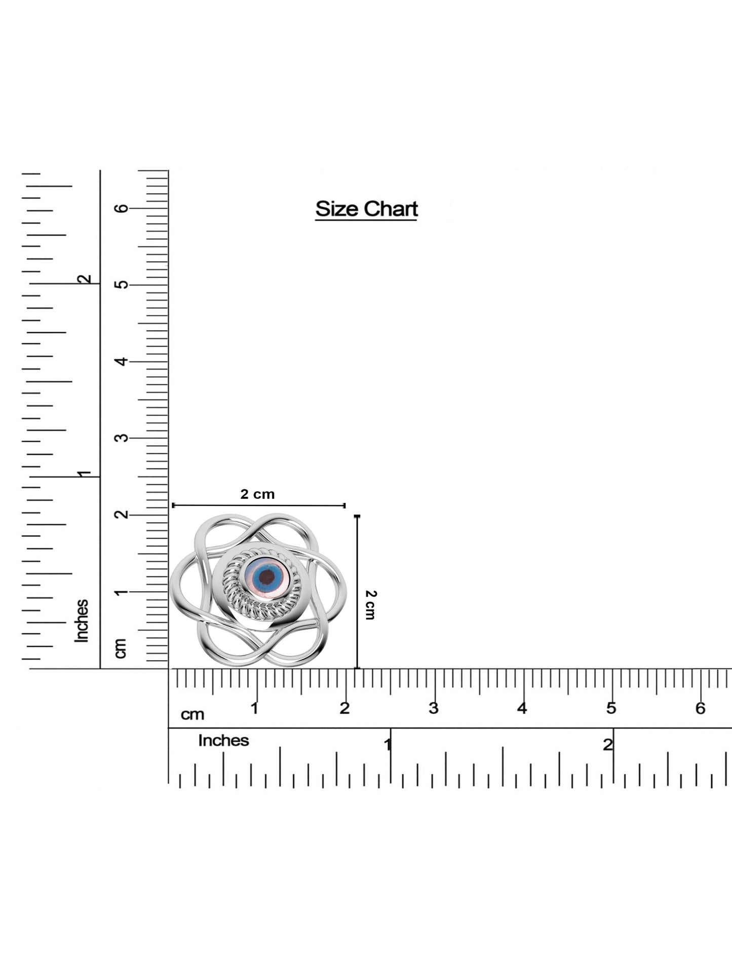 Silver Evil Eye Floral Rakhi