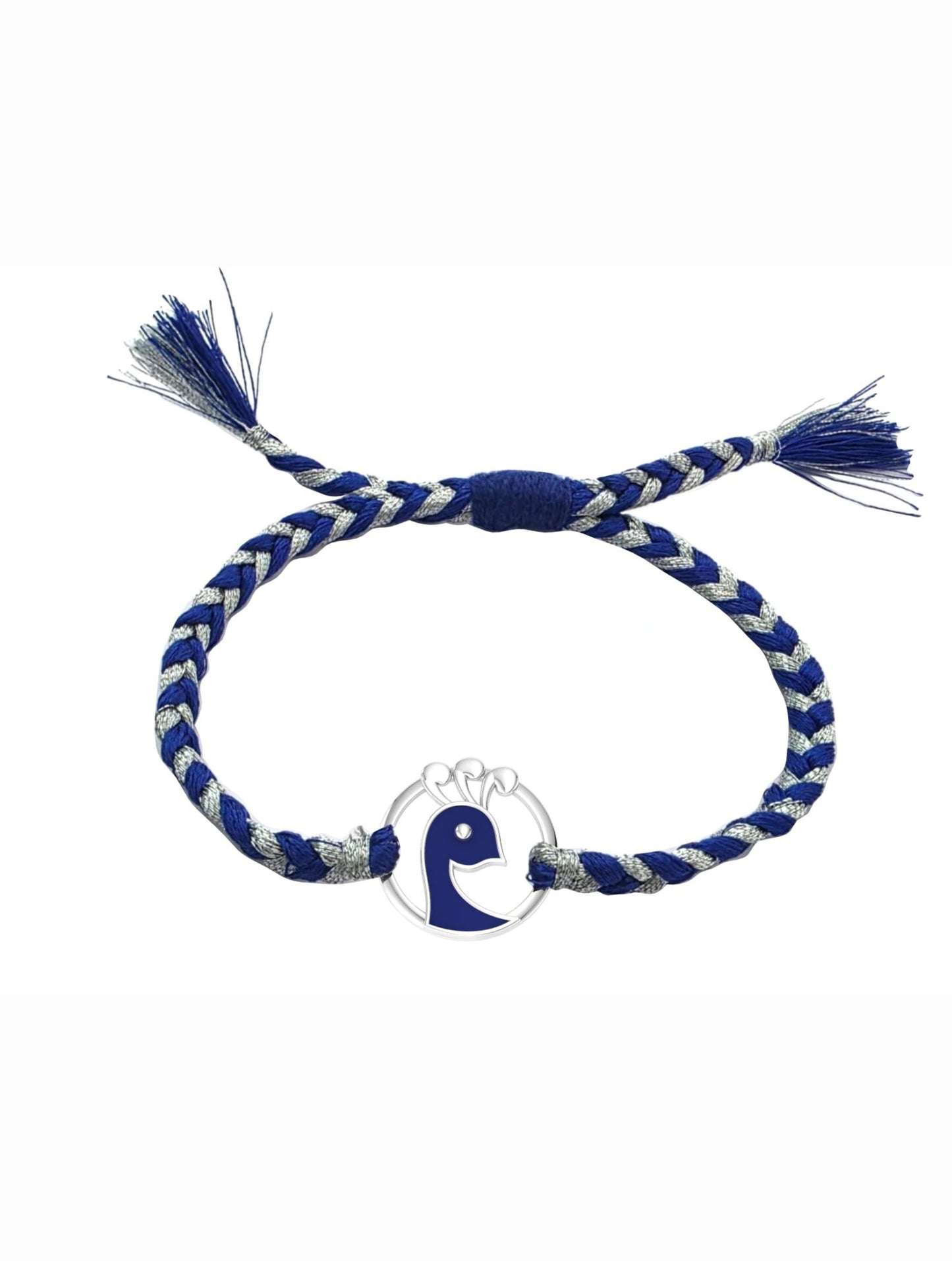Silver Blue Peacock Rakhi