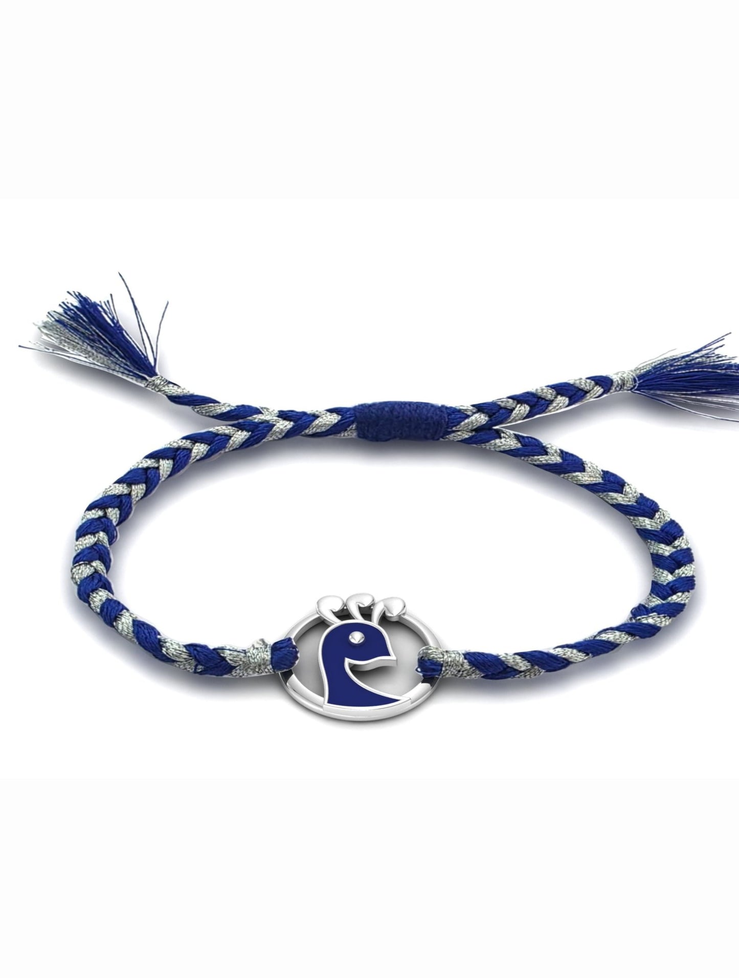 Silver Blue Peacock Rakhi