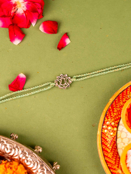 Silver Heart Chakra Rakhi