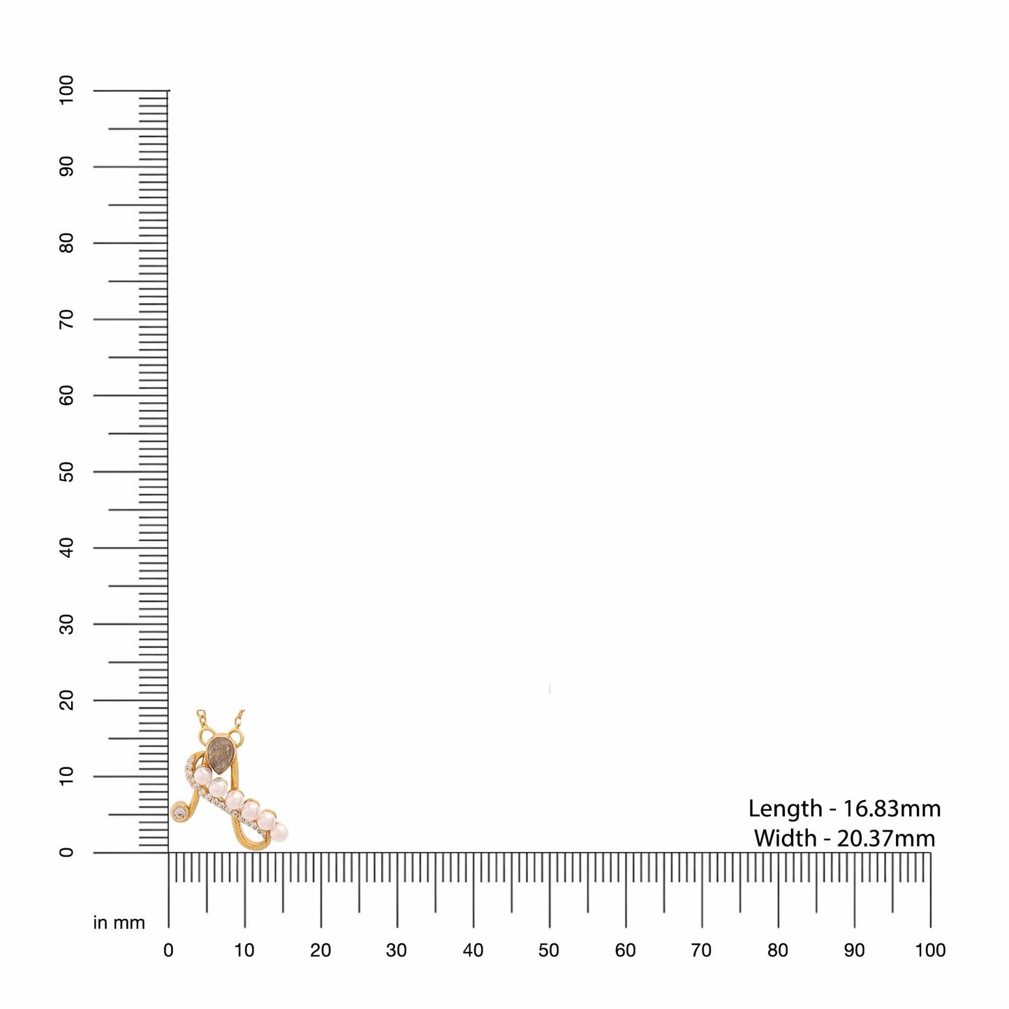 Labradorite Pearl Gold-plated Elegent 'A' Alphabet 925 Sterling Silver Pendant For Women