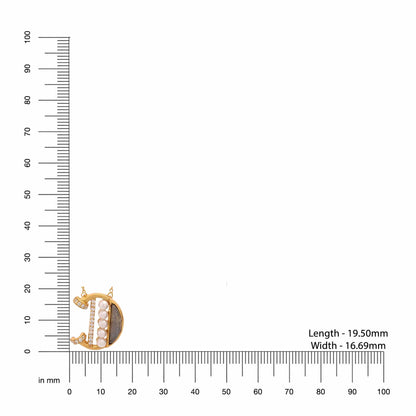 Labradorite Pearl Gold-plated Elegant 'D' Alphabet 925 Sterling Silver Pendant For Women