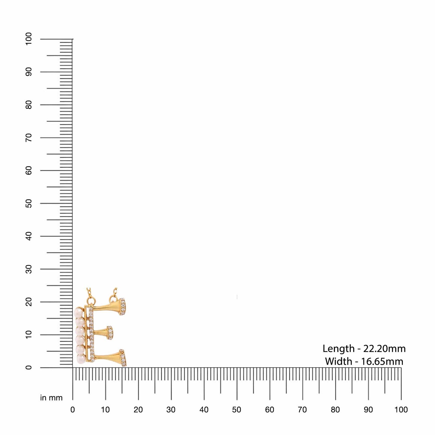 Pearl 925 Sterling Silver 'E' Alphabet -24K Gold Plated Pendant For Women