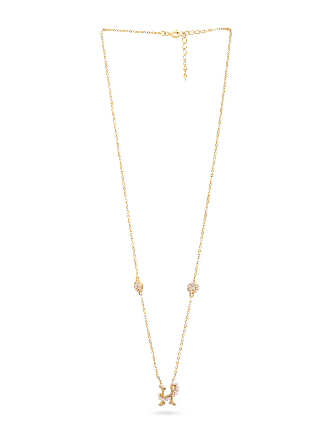 Labradorite Pearl Gold-plated Elegant 'H' Alphabet 925 Sterling Silver Pendant For Women