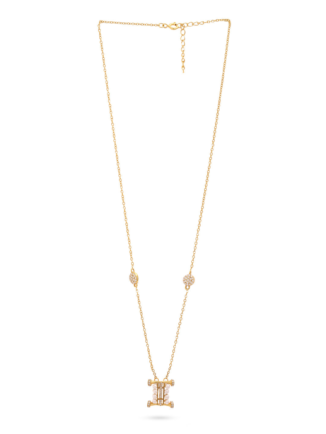 Pearl Gold-plated Charming 'I' Alphabet 925 Sterling Silver Pendant For Women