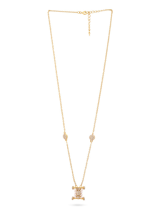 Pearl Gold-plated Charming 'I' Alphabet 925 Sterling Silver Pendant For Women