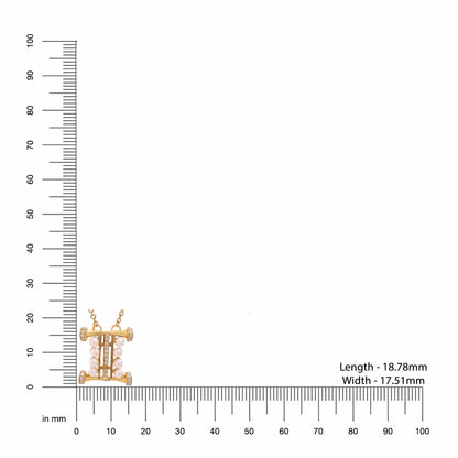 Pearl Gold-plated Charming 'I' Alphabet 925 Sterling Silver Pendant For Women